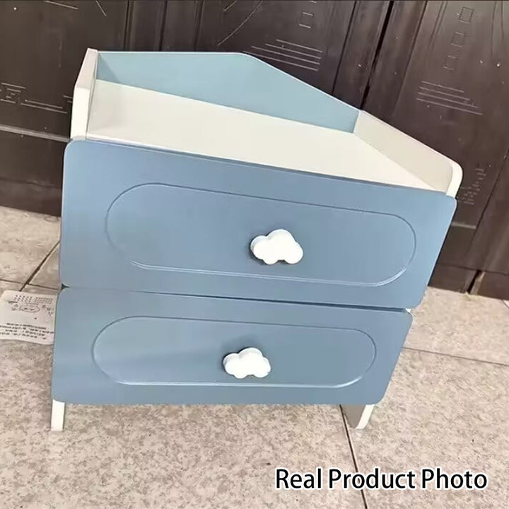 Contemporary Kids 2-Drawer MDF Square Bedroom Nightstand