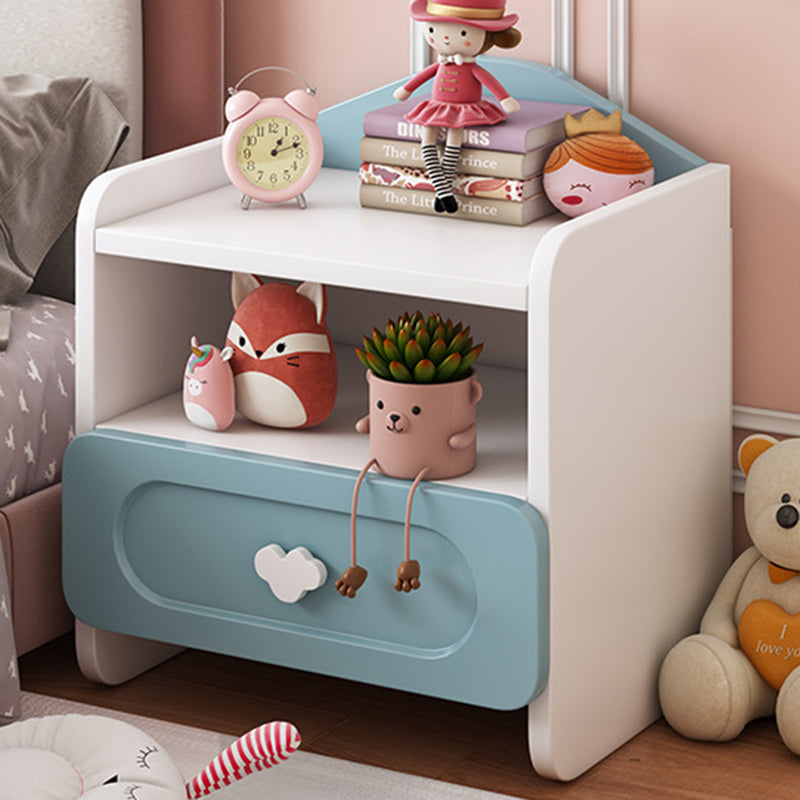 Contemporary Kids 2-Drawer MDF Square Bedroom Nightstand
