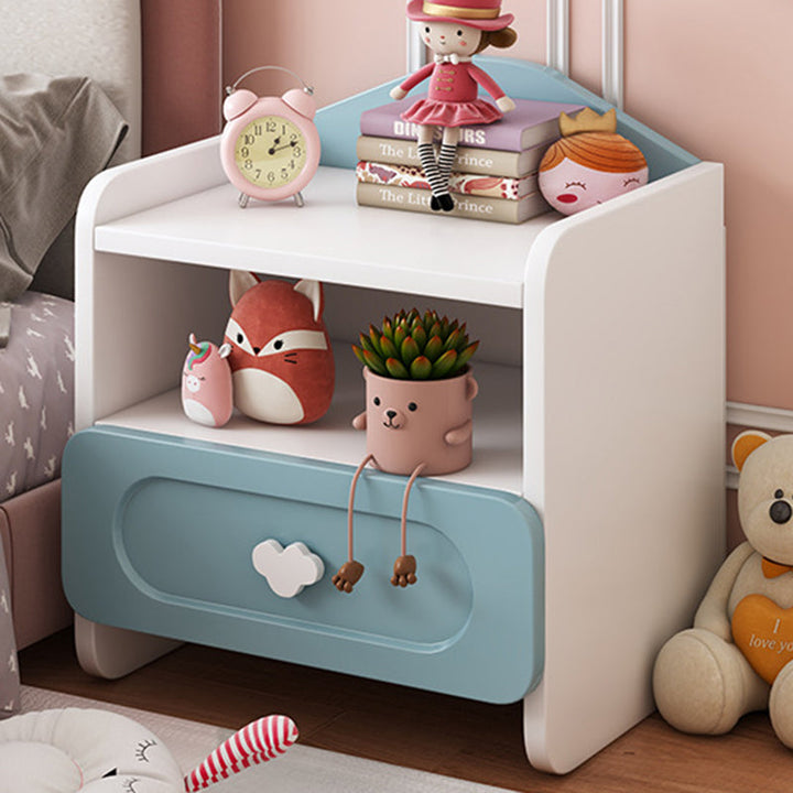 Contemporary Kids 2-Drawer MDF Square Bedroom Nightstand