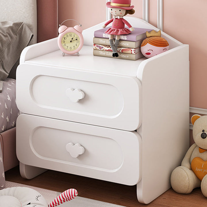 Contemporary Kids 2-Drawer MDF Square Bedroom Nightstand