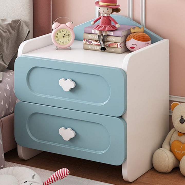 Contemporary Kids 2-Drawer MDF Square Bedroom Nightstand