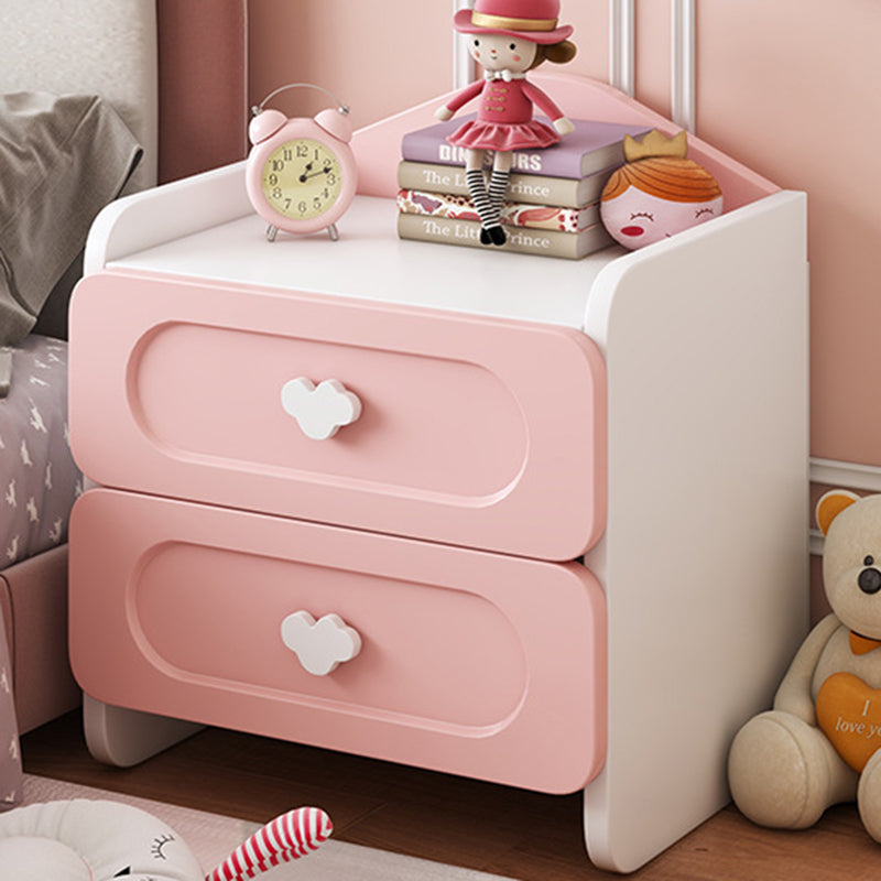 Contemporary Kids 2-Drawer MDF Square Bedroom Nightstand
