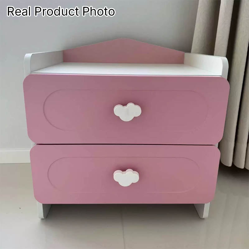 Contemporary Kids 2-Drawer MDF Square Bedroom Nightstand