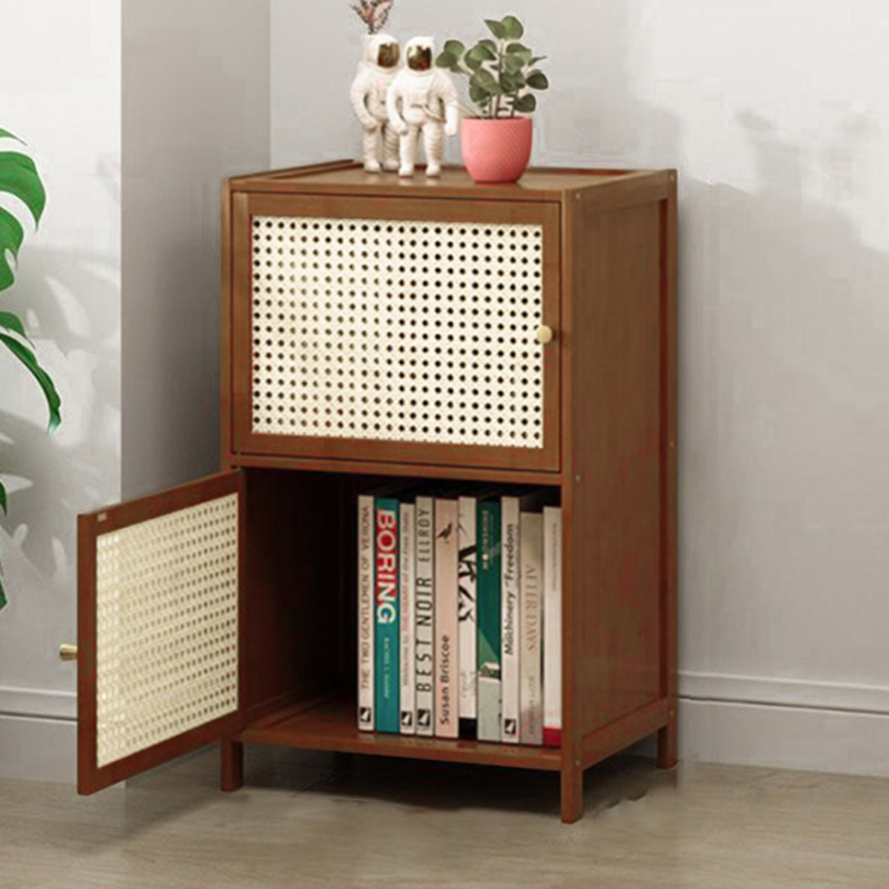 Contemporary Nordic Bamboo and Fiberboard Living Room Storage Cabinet - 2/3/4/5-Tier