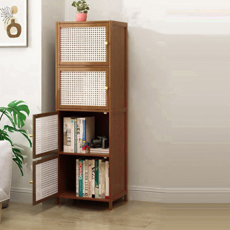 Contemporary Nordic Bamboo and Fiberboard Living Room Storage Cabinet - 2/3/4/5-Tier