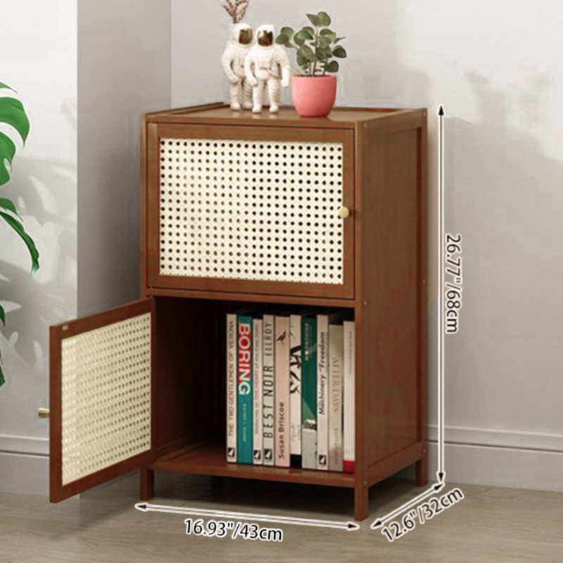 Contemporary Nordic Bamboo and Fiberboard Living Room Storage Cabinet - 2/3/4/5-Tier