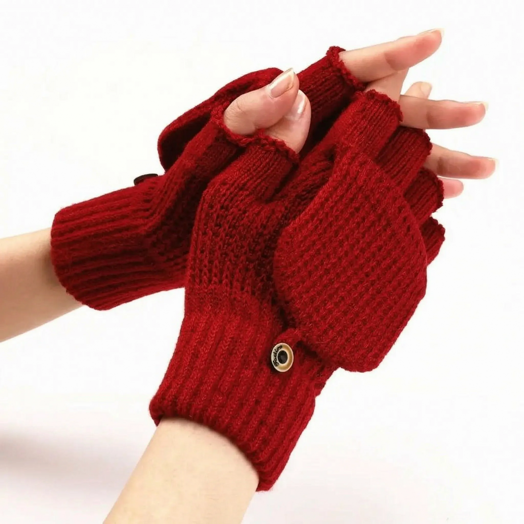 Convertible Knitted Winter Mittens
