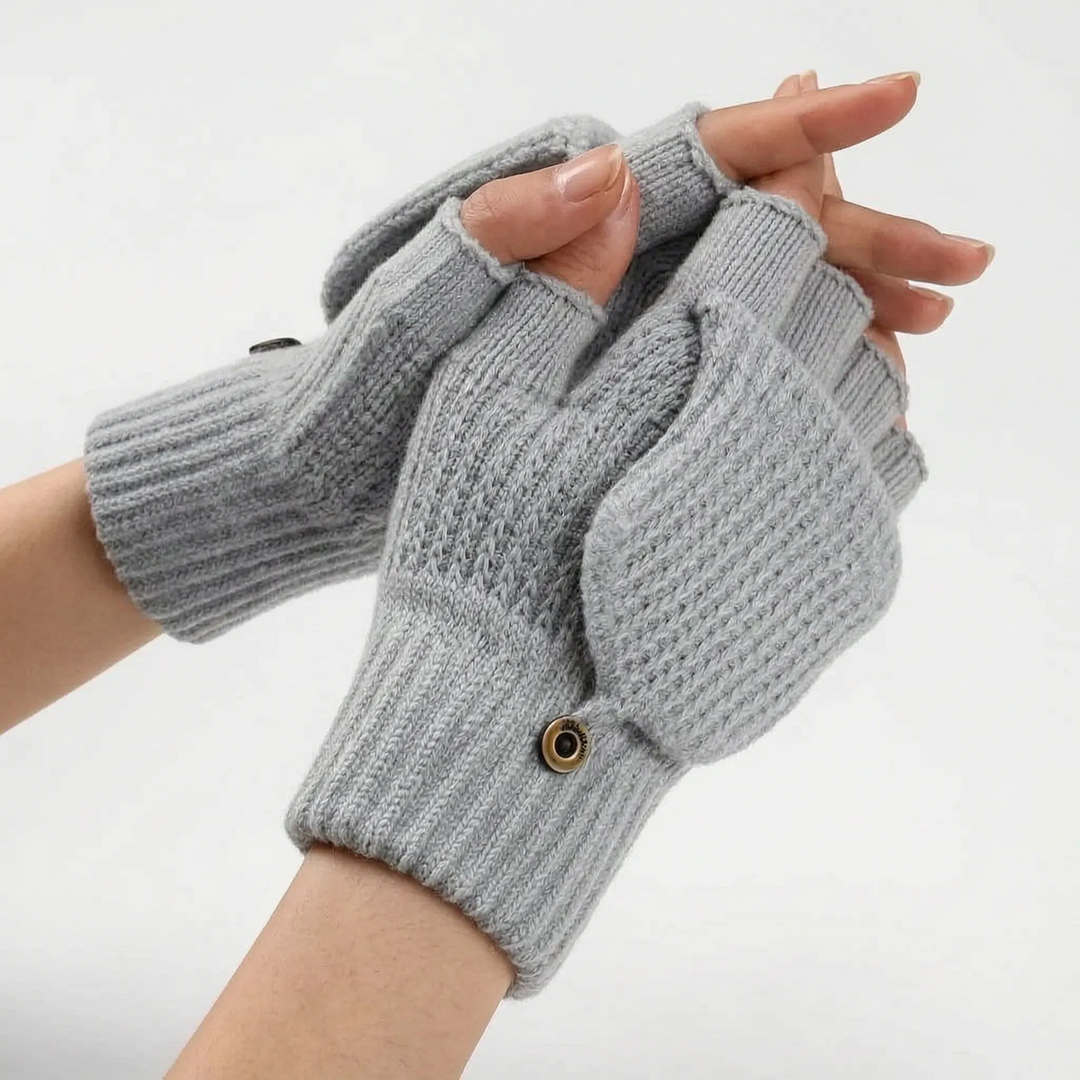 Convertible Knitted Winter Mittens