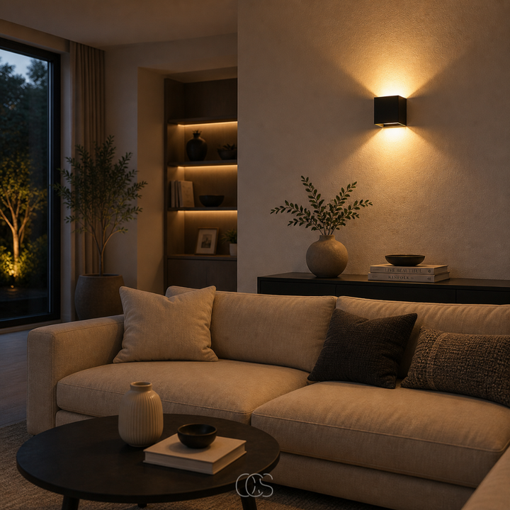 Cordless Square Sensor Wall Light in Aluminium