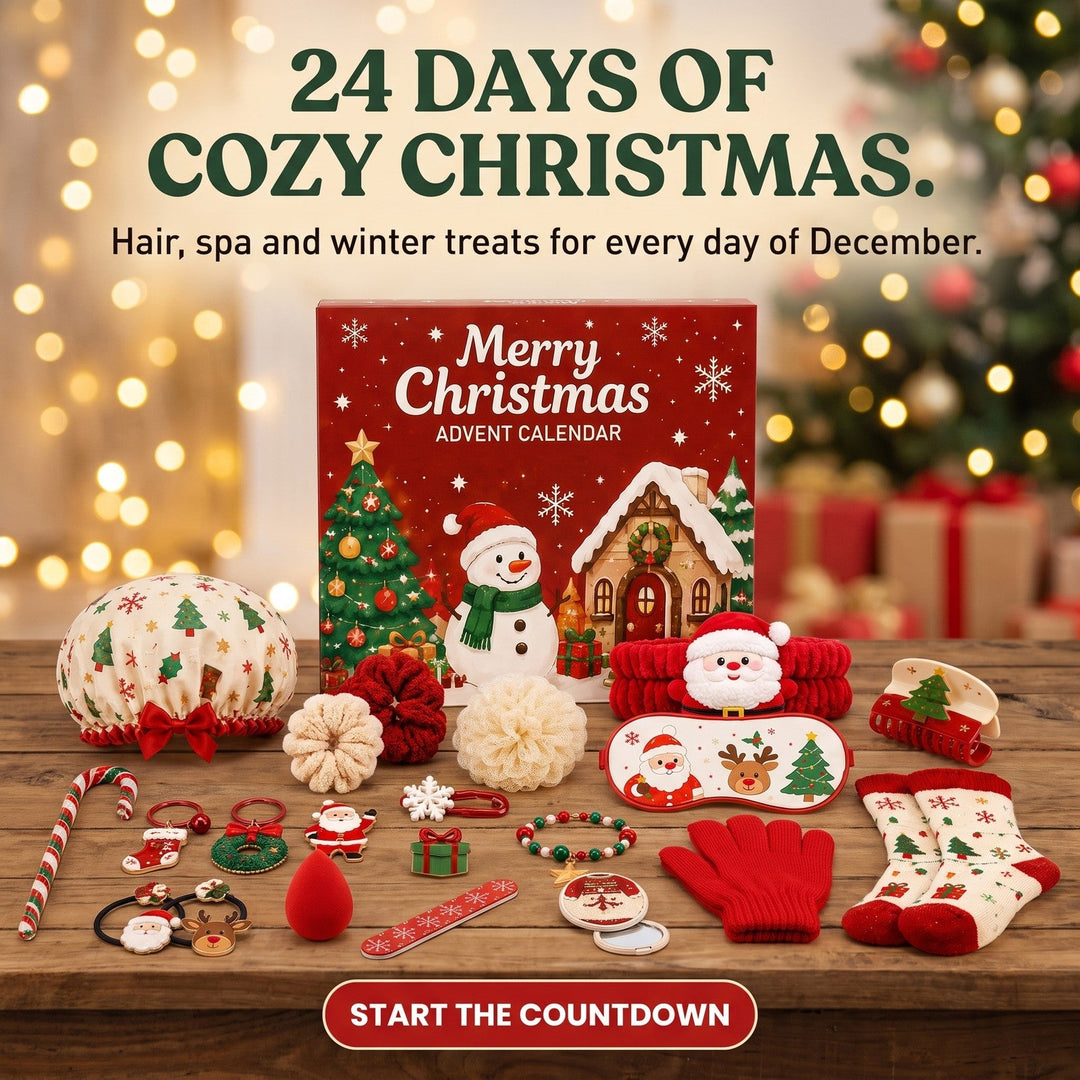 Christmas Self-Care Advent Calendar, 24 Days of Hair, Spa and Cozy Winter Accessories