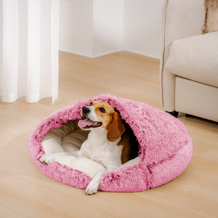 Cozy &amp; Safe Semi-Open Pet Bed Soft Cotton Fabric