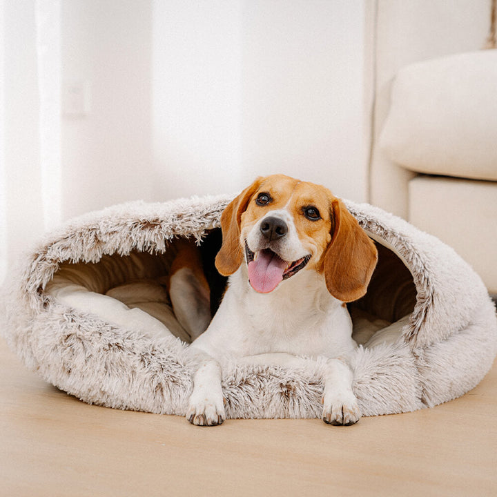 Cozy &amp; Safe Semi-Open Pet Bed Soft Cotton Fabric