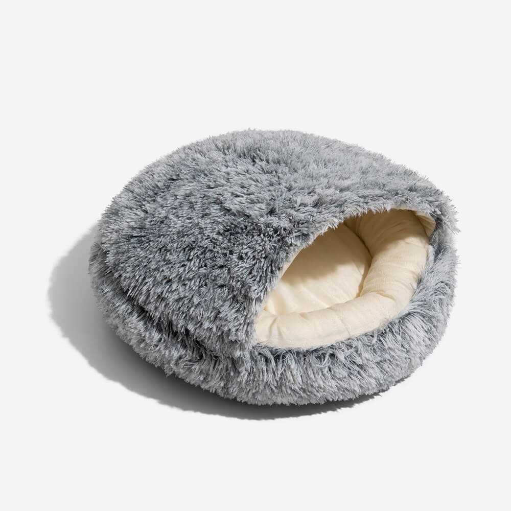 Cozy &amp; Safe Semi-Open Pet Bed Soft Cotton Fabric
