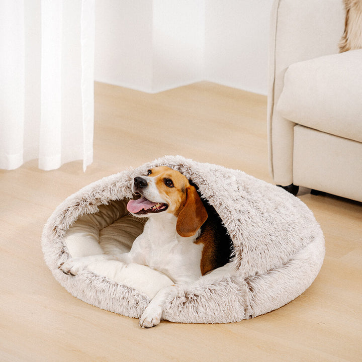 Cozy &amp; Safe Semi-Open Pet Bed Soft Cotton Fabric