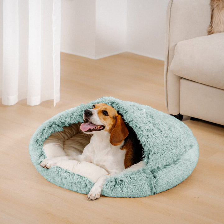 Cozy &amp; Safe Semi-Open Pet Bed Soft Cotton Fabric