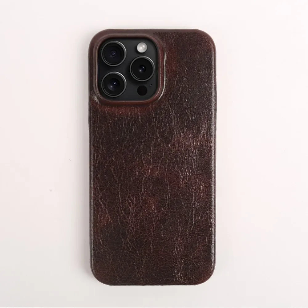Crownline Leather iPhone Case In Genuine Cowhide Handmade