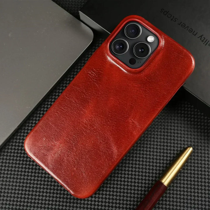 Crownline Leather iPhone Case In Genuine Cowhide Handmade