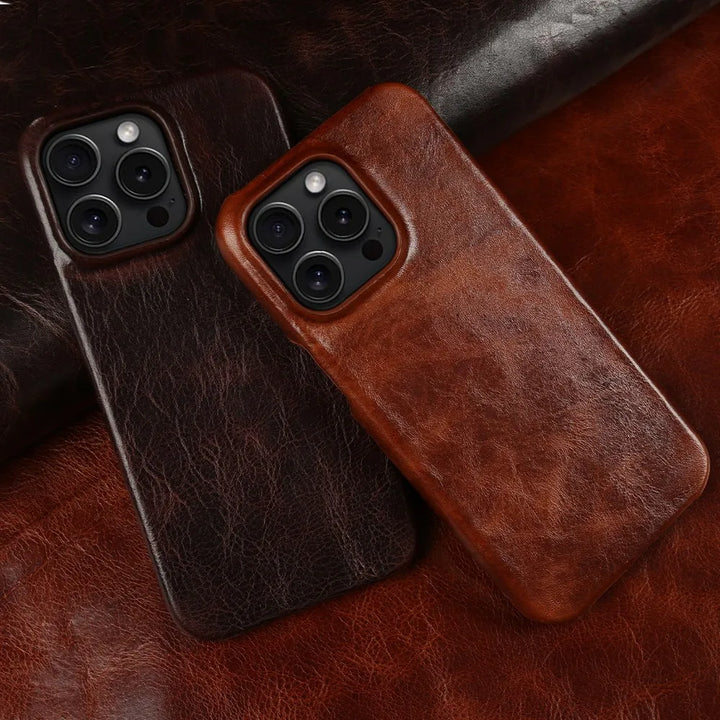Crownline Leather iPhone Case In Genuine Cowhide Handmade