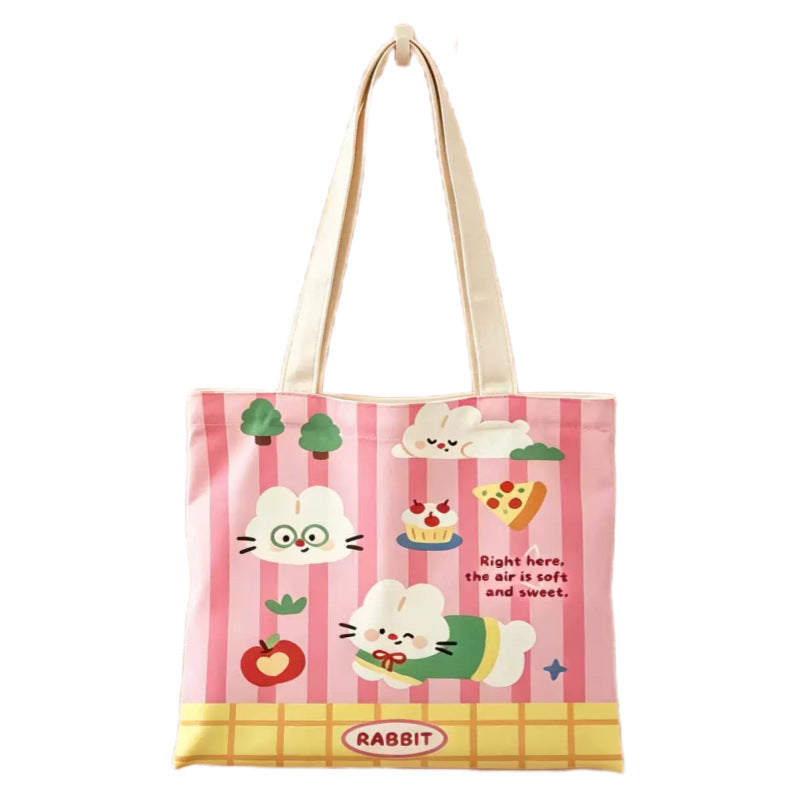 Cute Cartoon Puppy-Themed Canvas Tote Bag