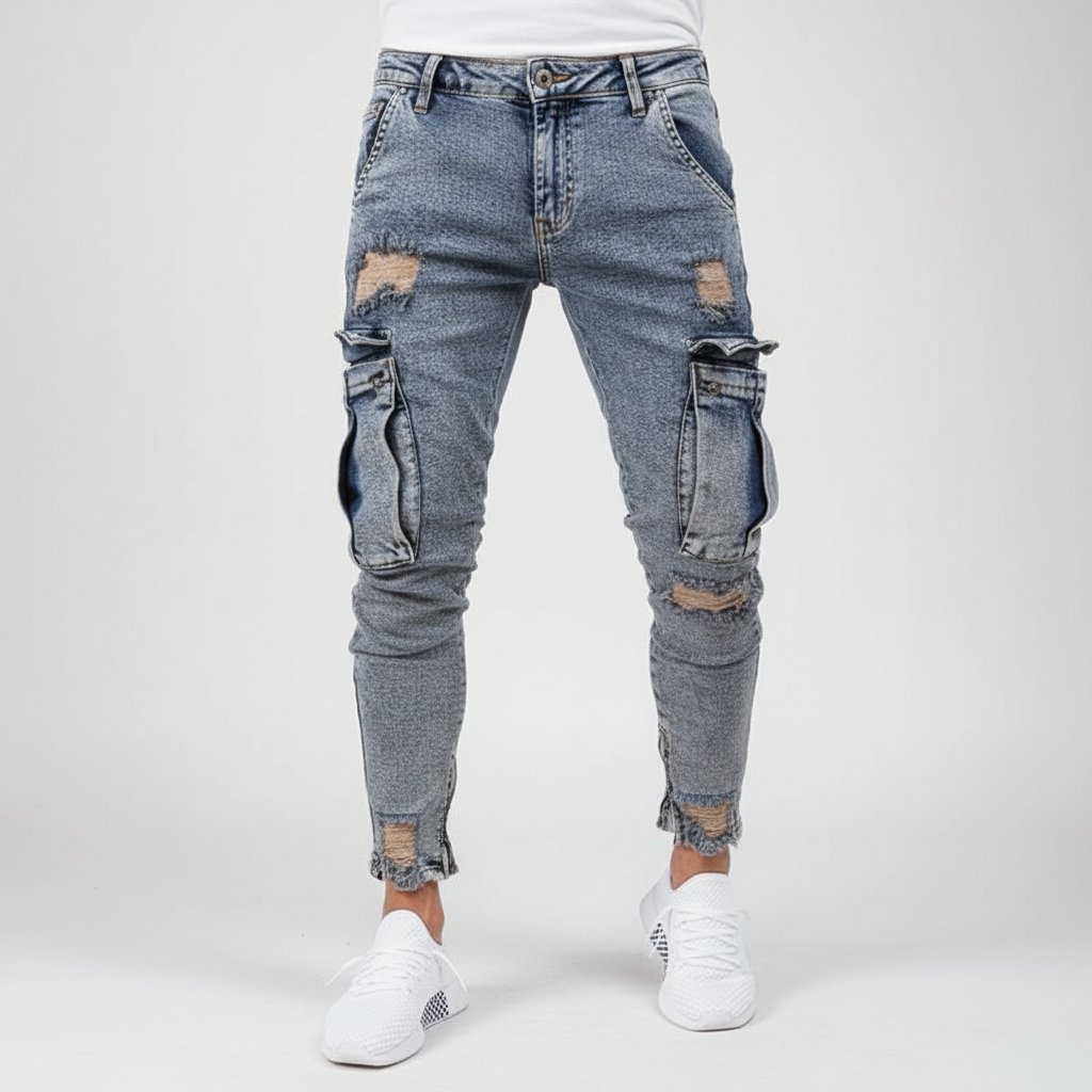Denim Cargo Pants