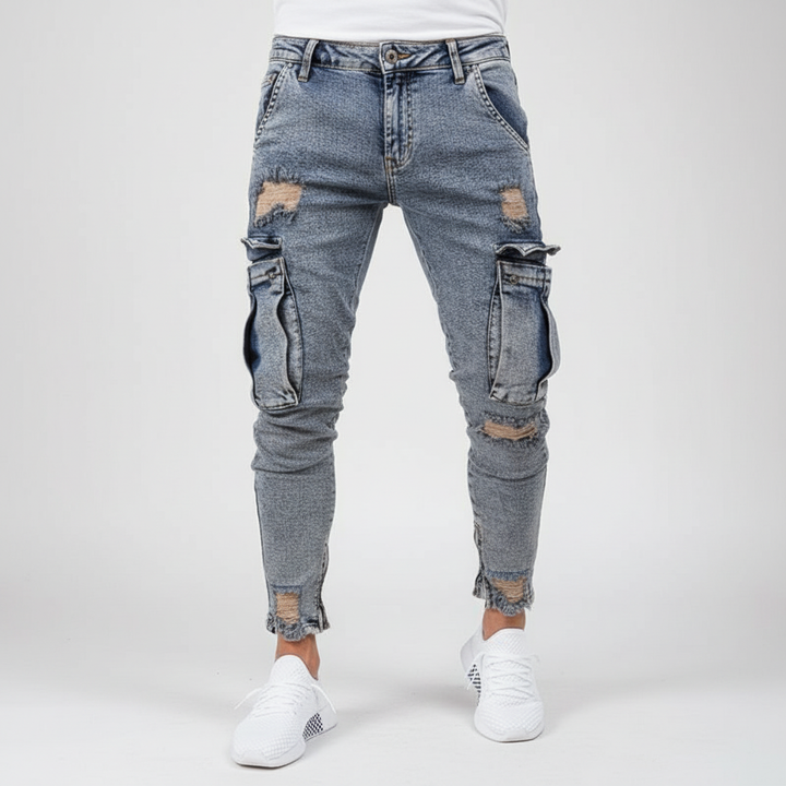 Denim Cargo Pants