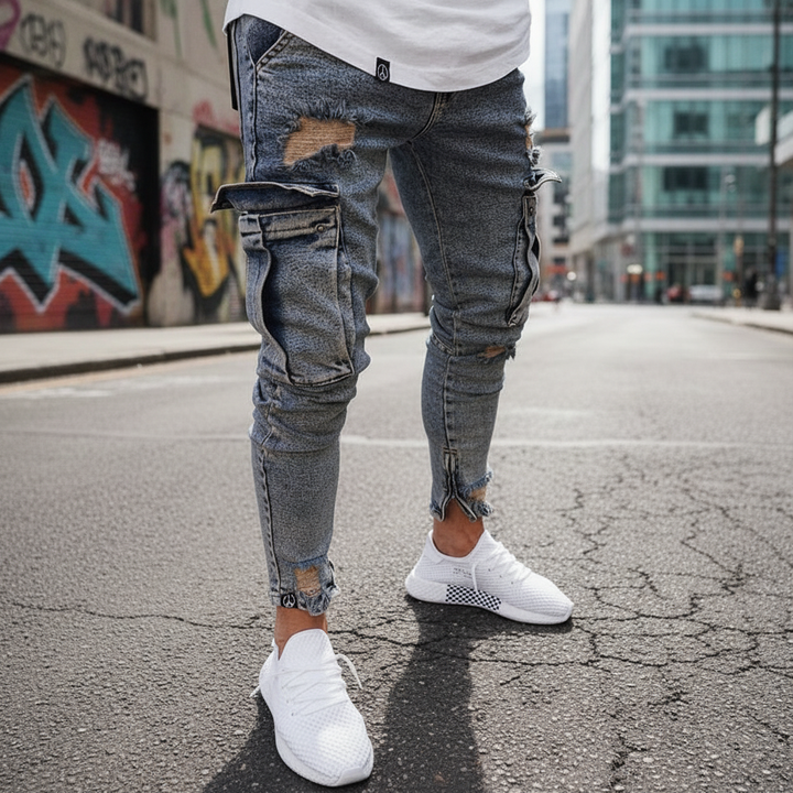 Denim Cargo Pants