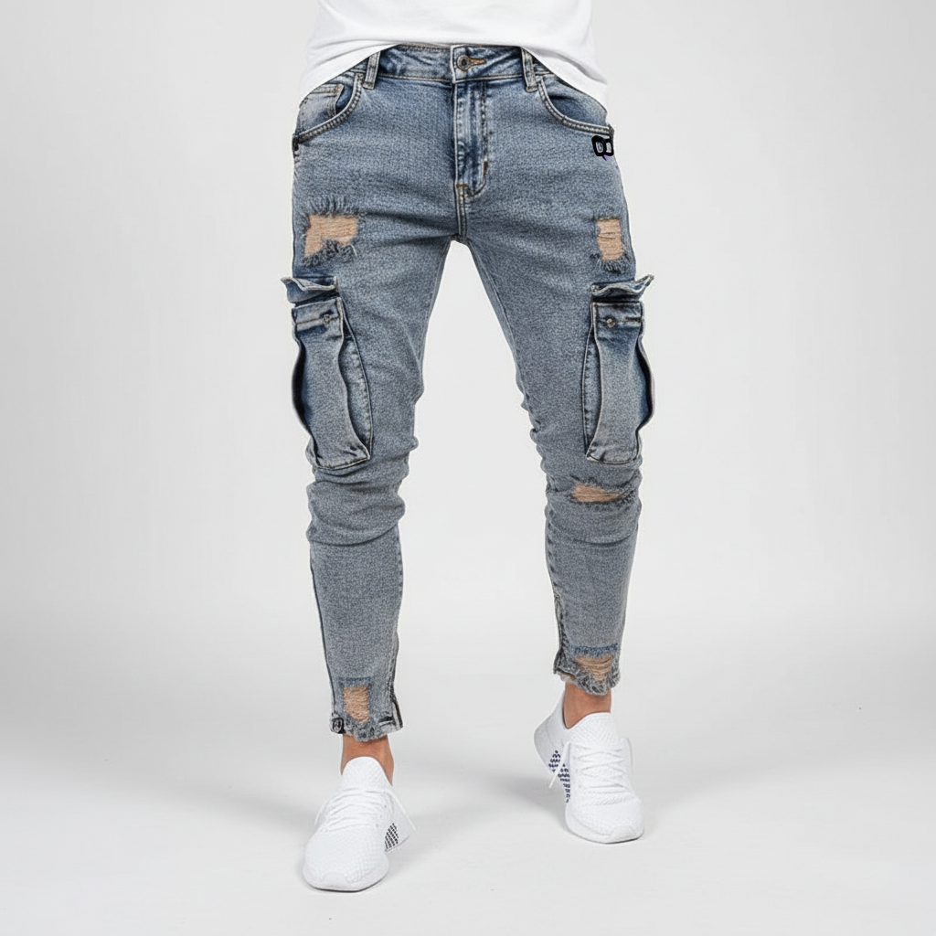 Denim Cargo Pants