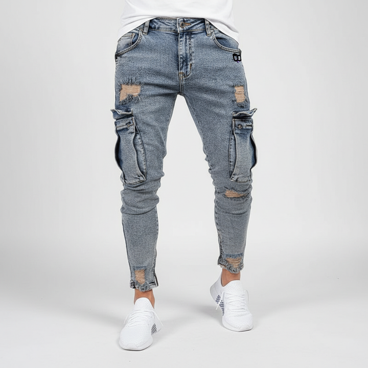 Denim Cargo Pants