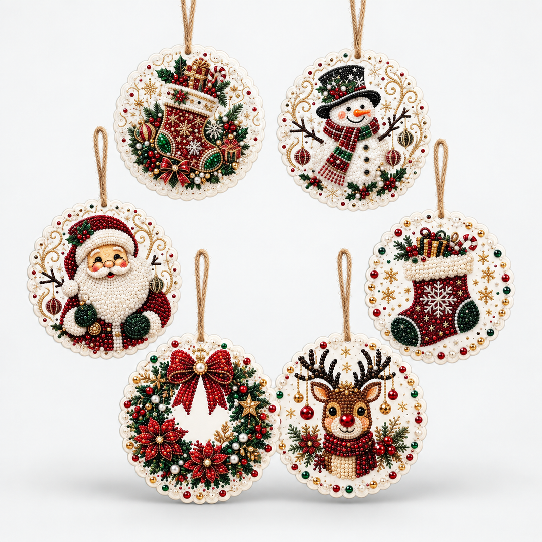 Diamond Painting Christmas Ornament Kit (6-Piece)