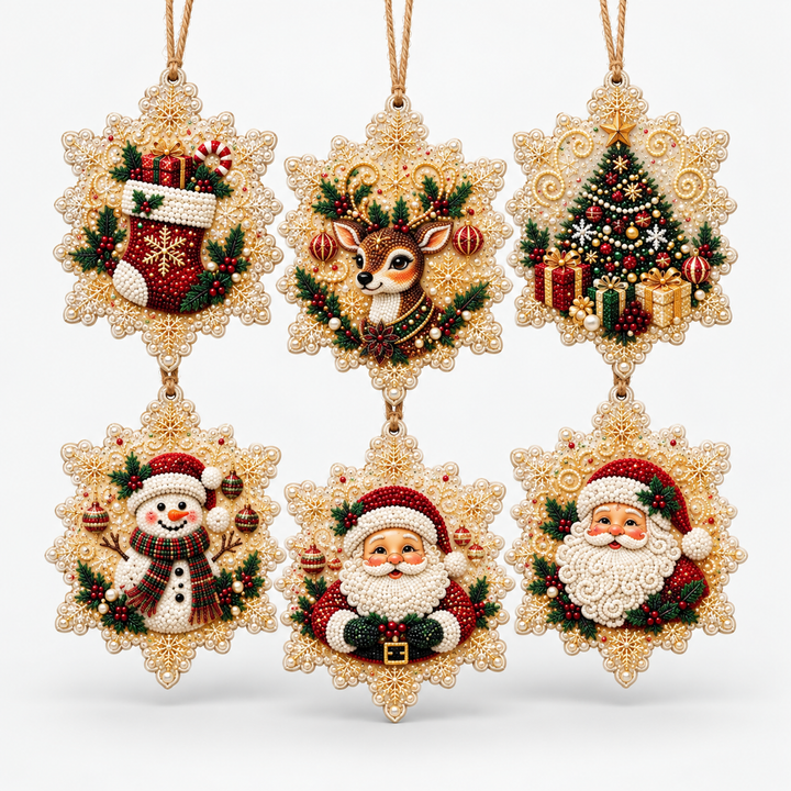 Diamond Painting Christmas Ornament Kit (6-Piece)