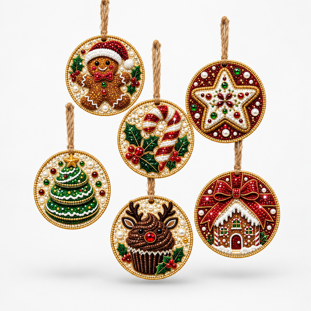 Diamond Painting Christmas Ornament Kit (6-Piece)