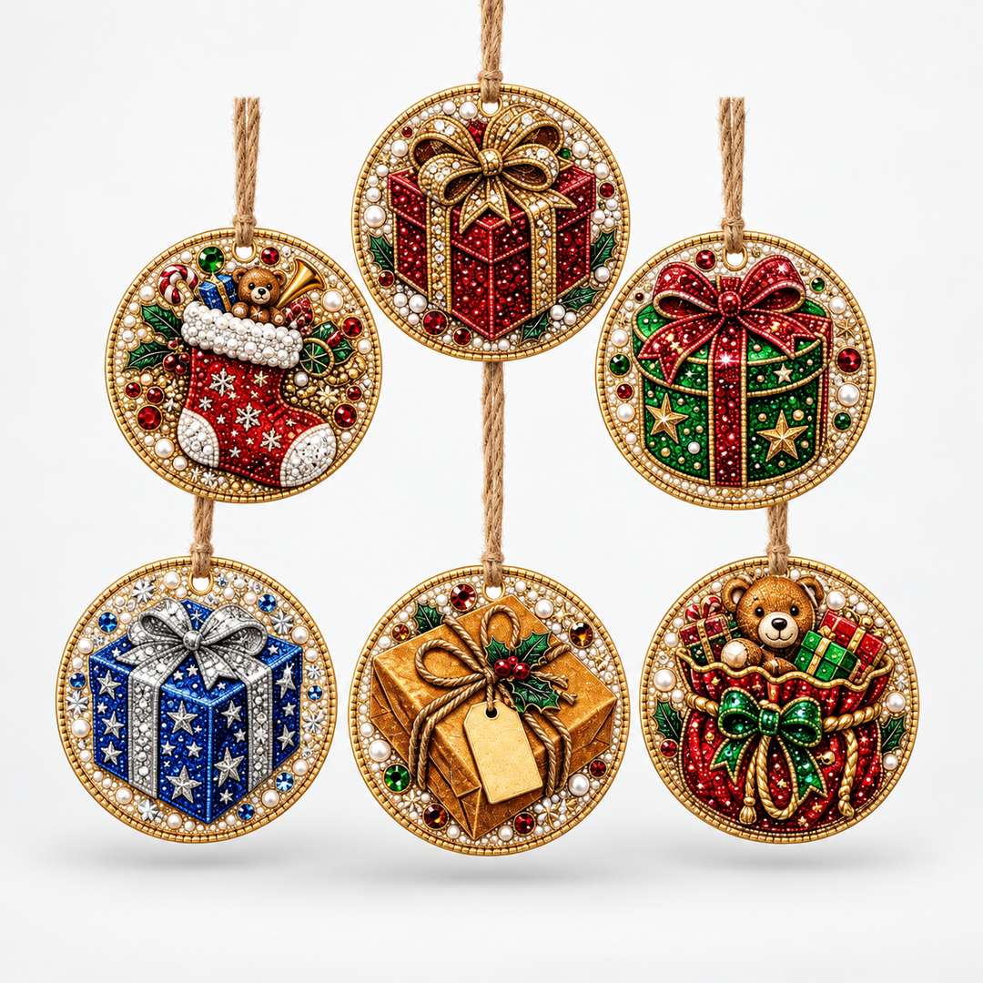 Diamond Painting Christmas Ornament Kit (6-Piece)