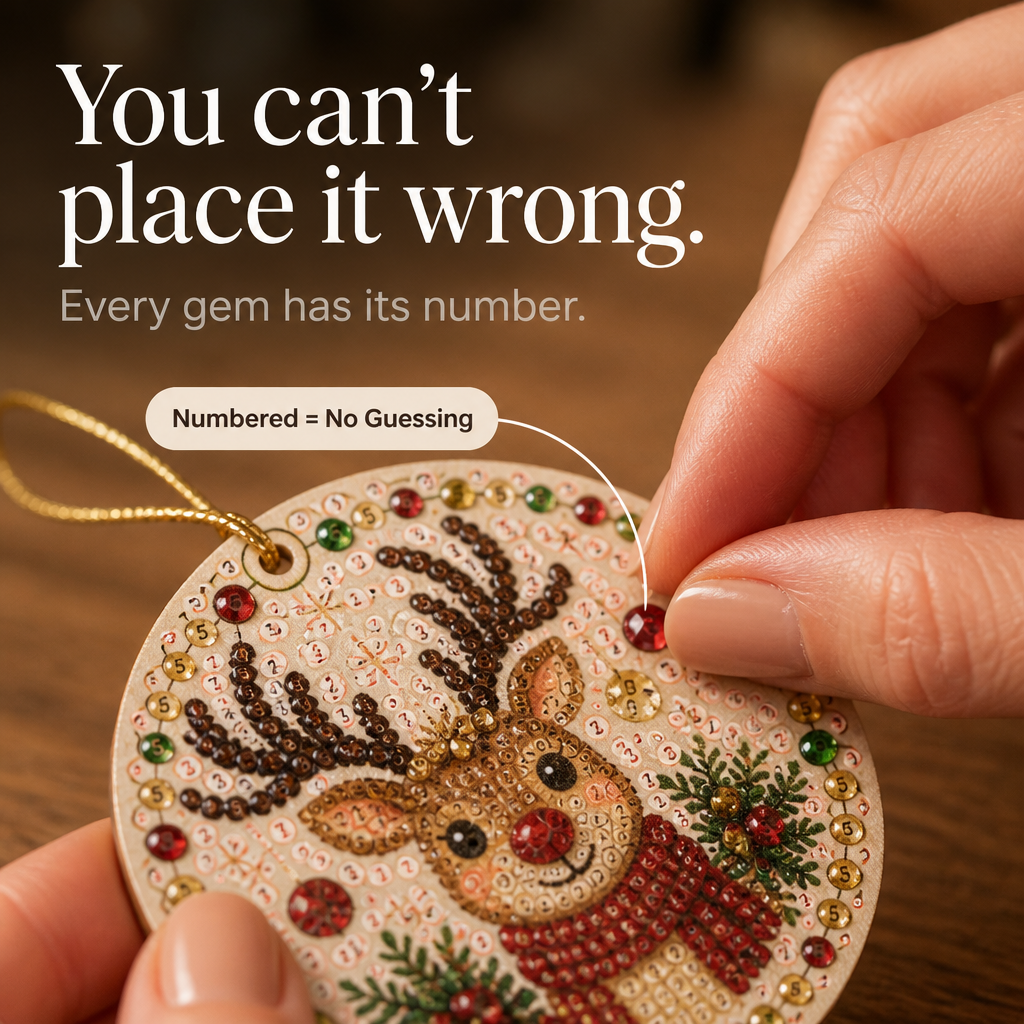 Diamond Painting Christmas Ornament Kit (6-Piece)