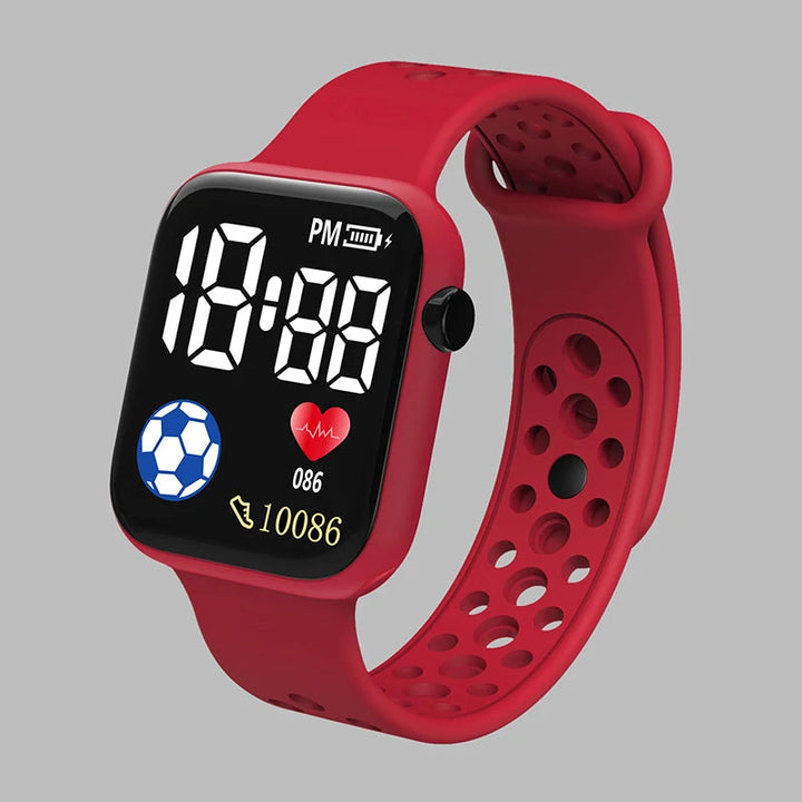 Digital Sports Watch for Kids – Waterproof Silicone Strap with Backlit Dial and Stopwatch Function