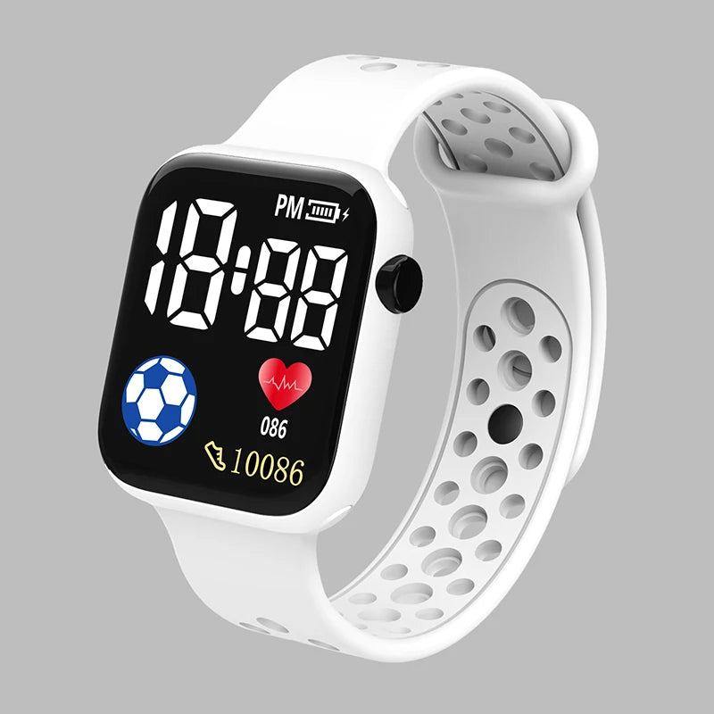 Digital Sports Watch for Kids – Waterproof Silicone Strap with Backlit Dial and Stopwatch Function