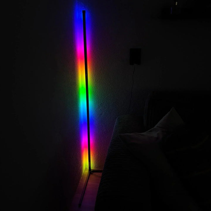 Dimmable LED Corner Floor Lamp with Remote Control - Modern Design, Indirect Lighting