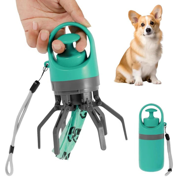 Dog Waste Claw Picker with Integrated Bag Dispenser