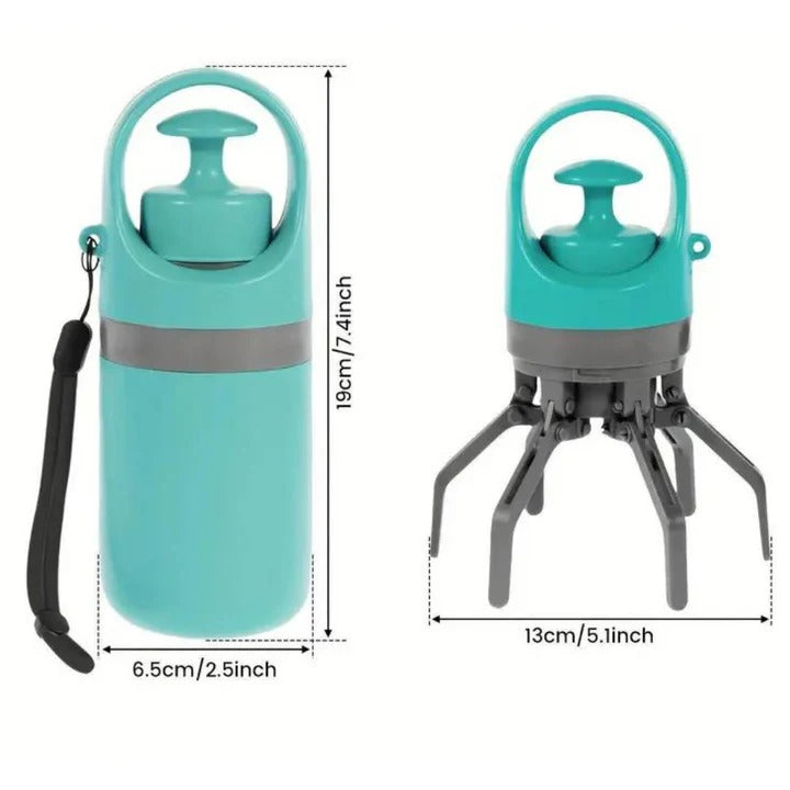 Dog Waste Claw Picker with Integrated Bag Dispenser