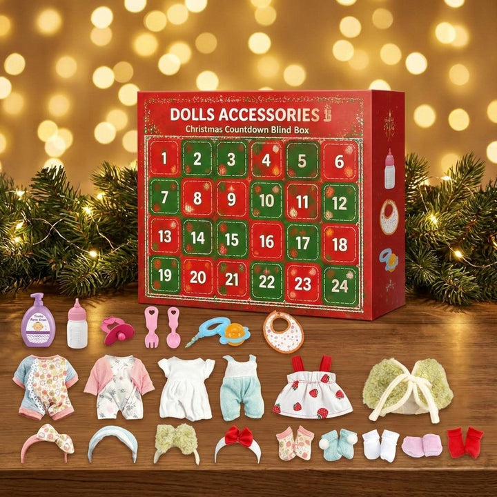 Baby Doll Accessories Advent Calendar, 24 Outfits, Bottles and Dress-Up Surprises