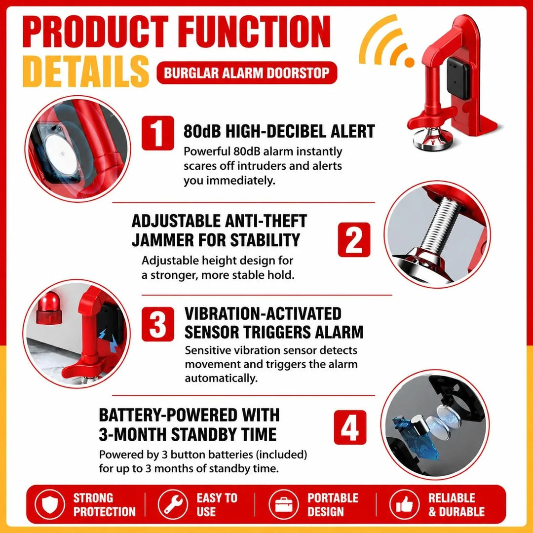 Door Alarm System with 80 dB Sensor for Enhanced Safety
