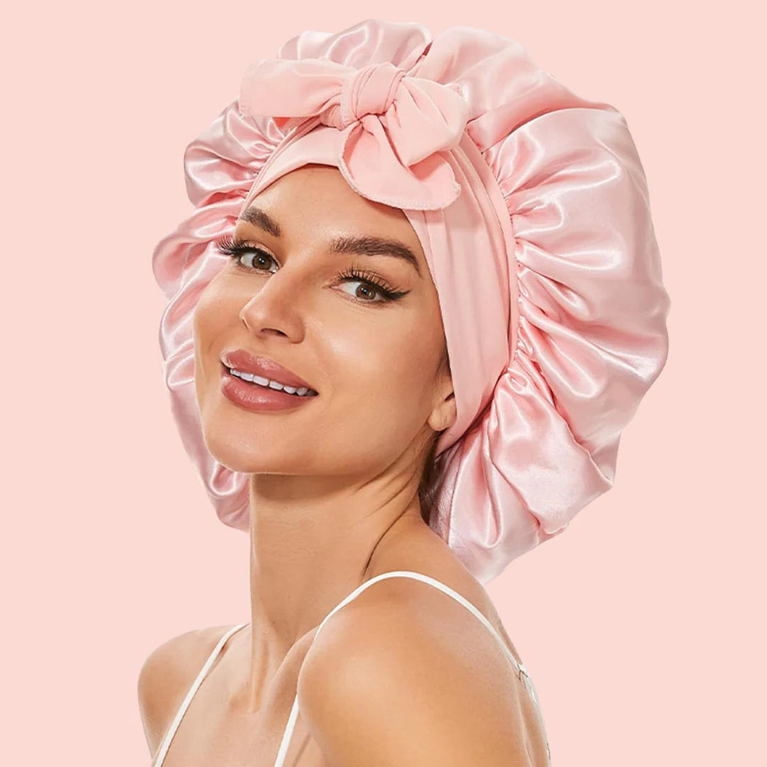 Double-Layer Silk Bonnet with Adjustable Strap