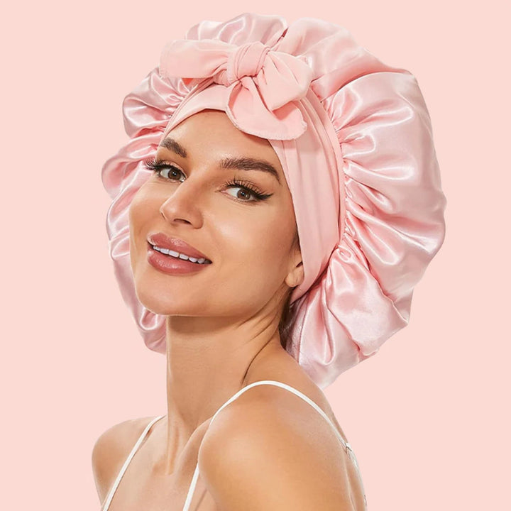 Double-Layer Silk Bonnet with Adjustable Strap