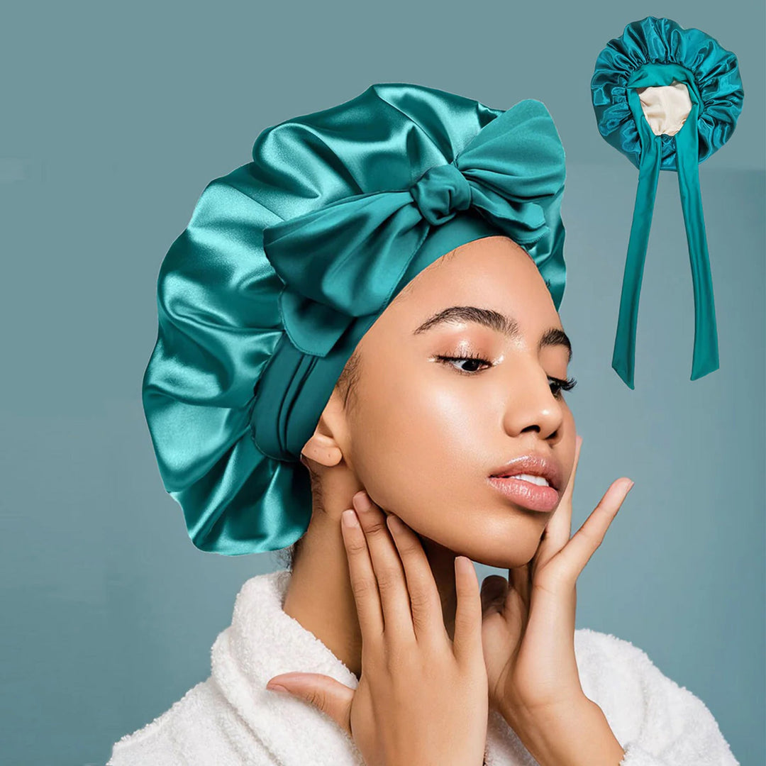 Double-Layer Silk Bonnet with Adjustable Strap