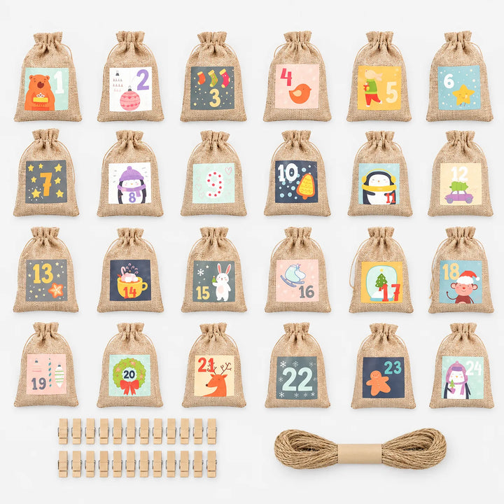 Drawstring Advent Calendar Bag Set
