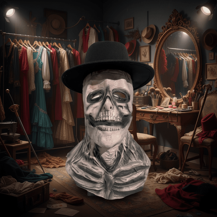 DREADSKULL – Realistic skeleton mask with hat for ultimate Halloween transformation