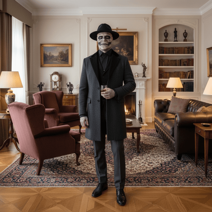 DREADSKULL – Realistic skeleton mask with hat for ultimate Halloween transformation