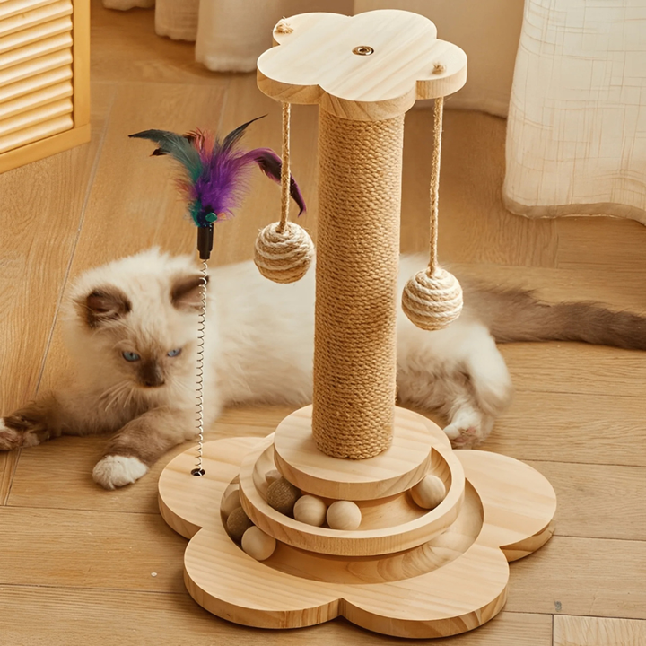 Durable Sisal Cat Scratching Post with Perch and Stable Base