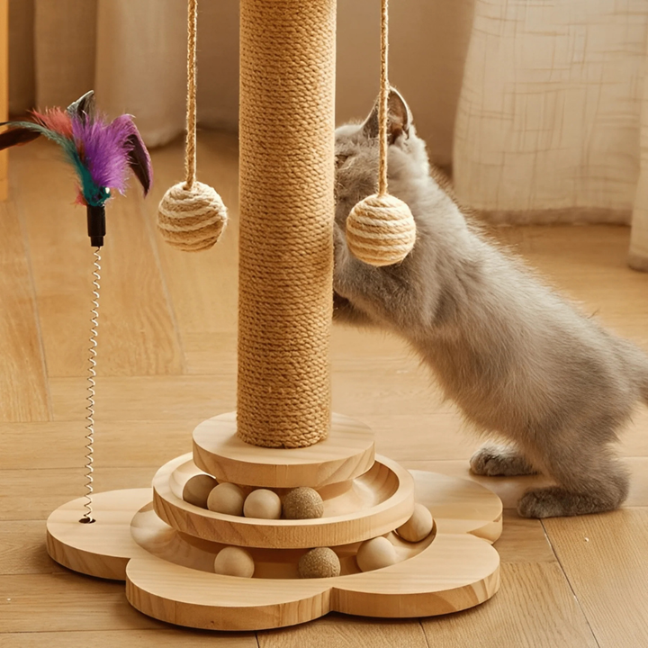Durable Sisal Cat Scratching Post with Perch and Stable Base