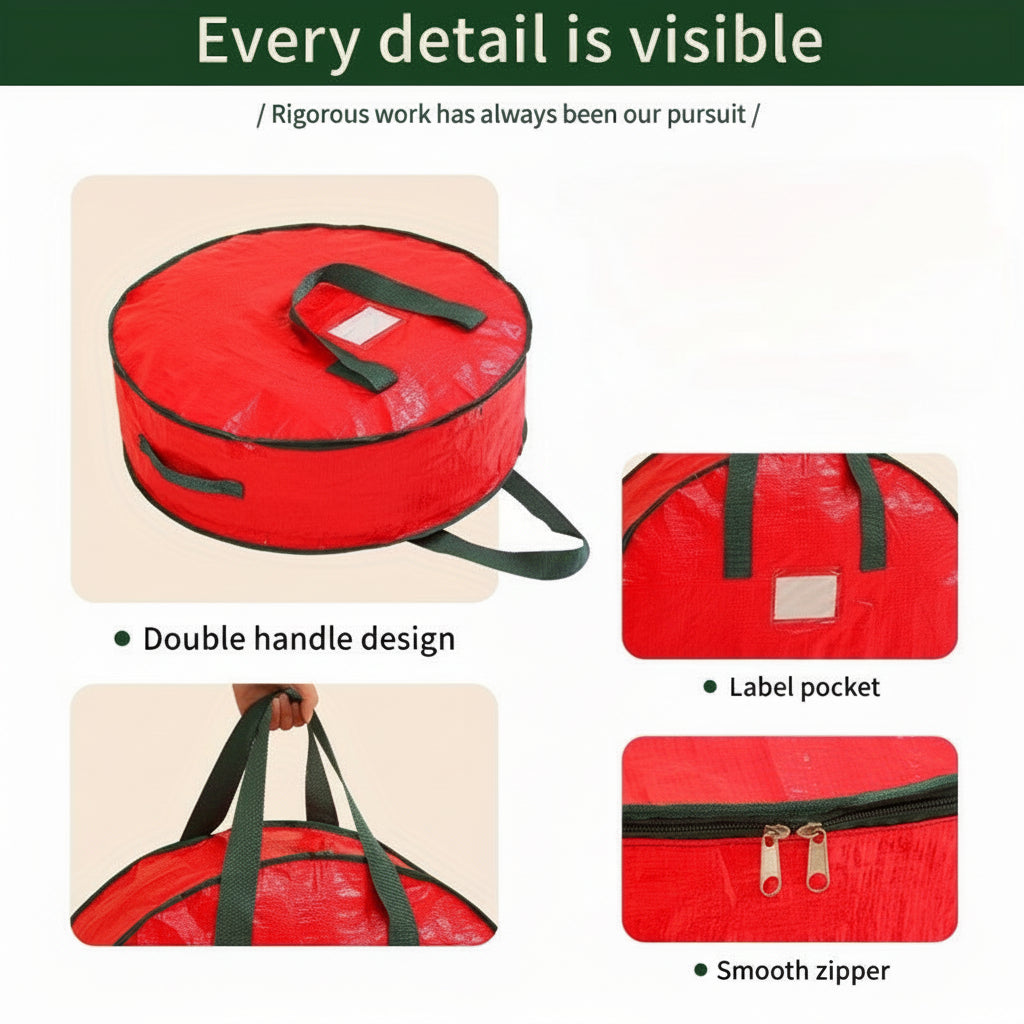 Durable Woven Christmas Ornament Storage Bag
