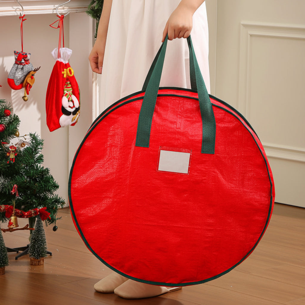 Durable Woven Christmas Ornament Storage Bag